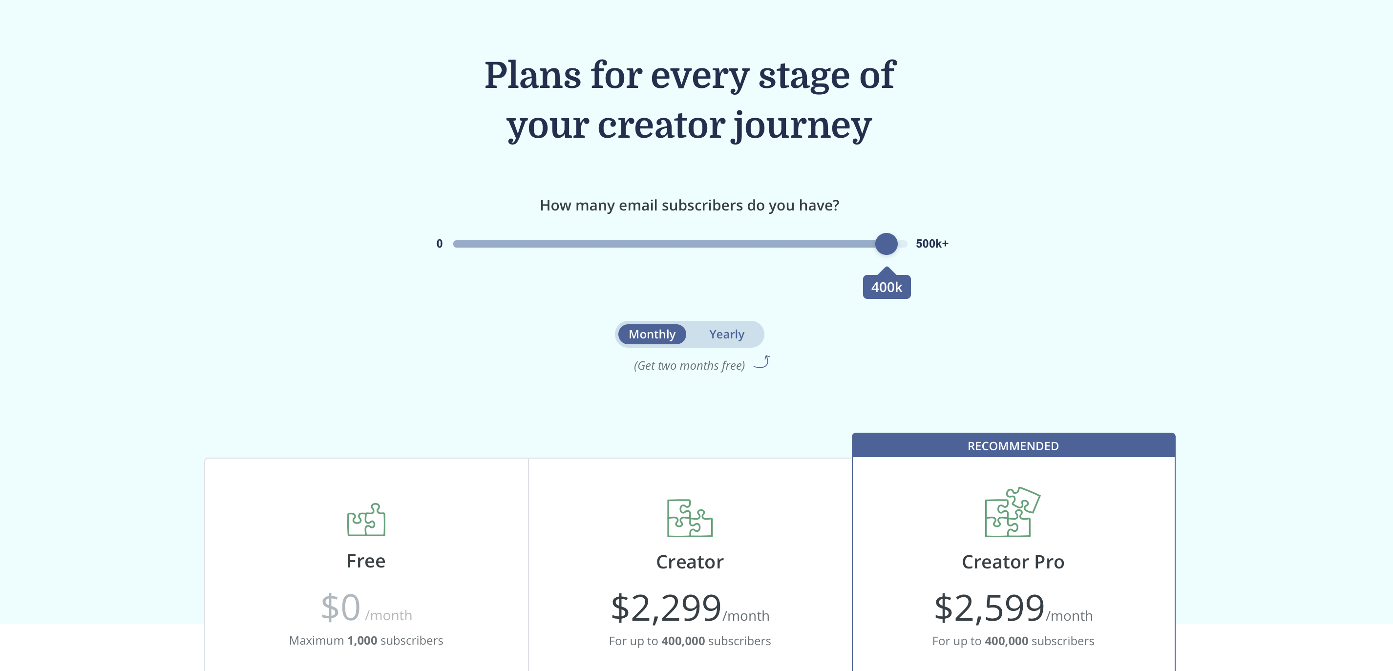 ConvertKit Price Calculator Screenshot