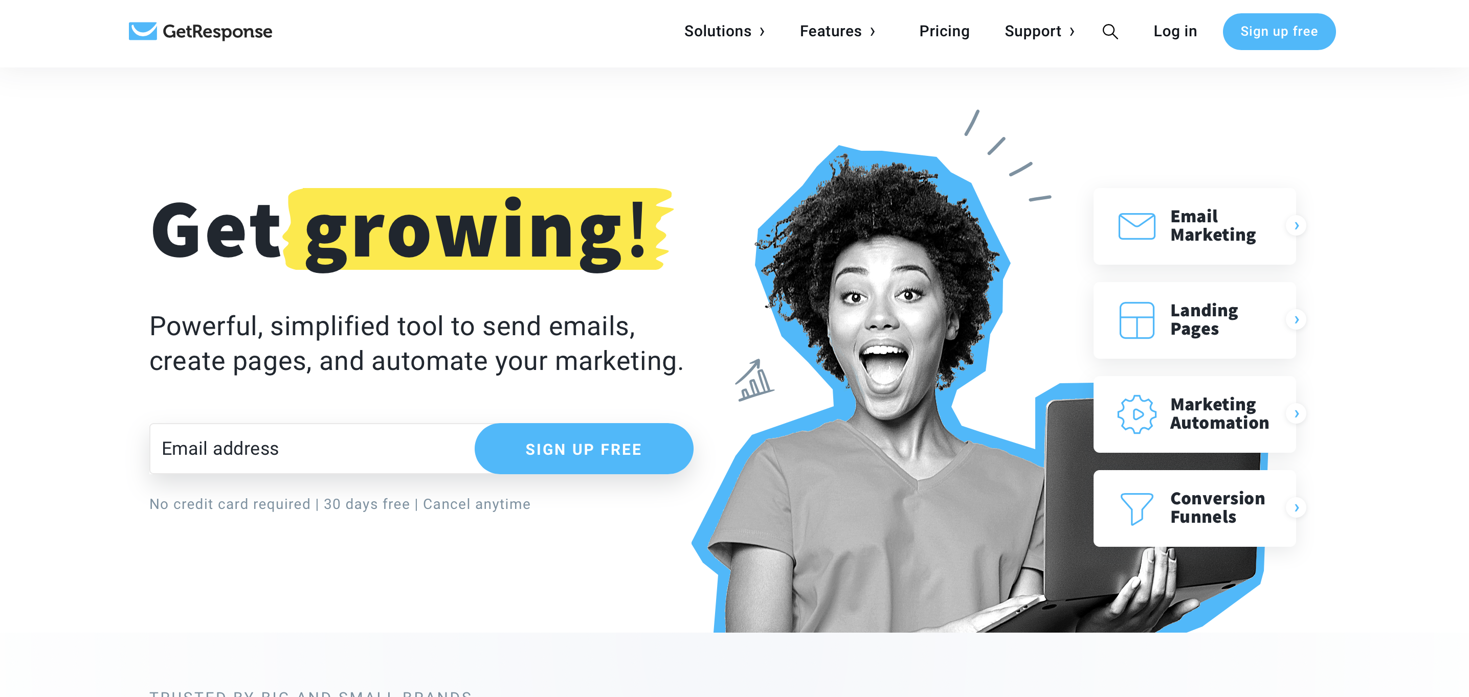 GetResponse Homepage Hero Section