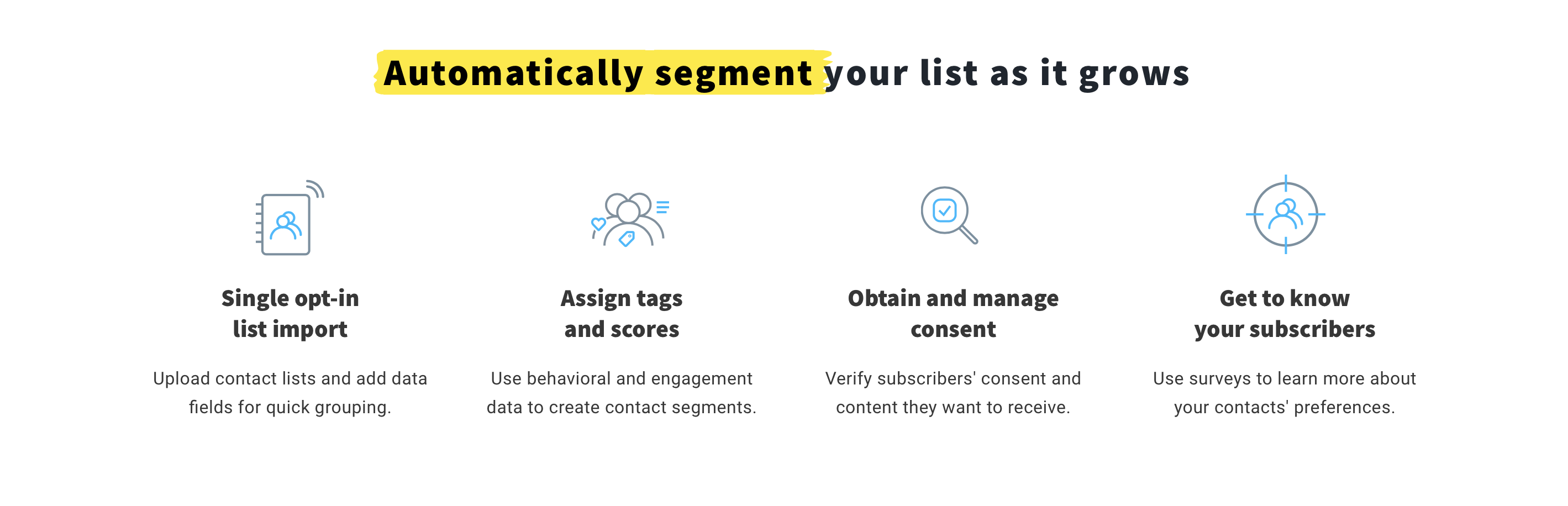 List Segmentation Page Feature