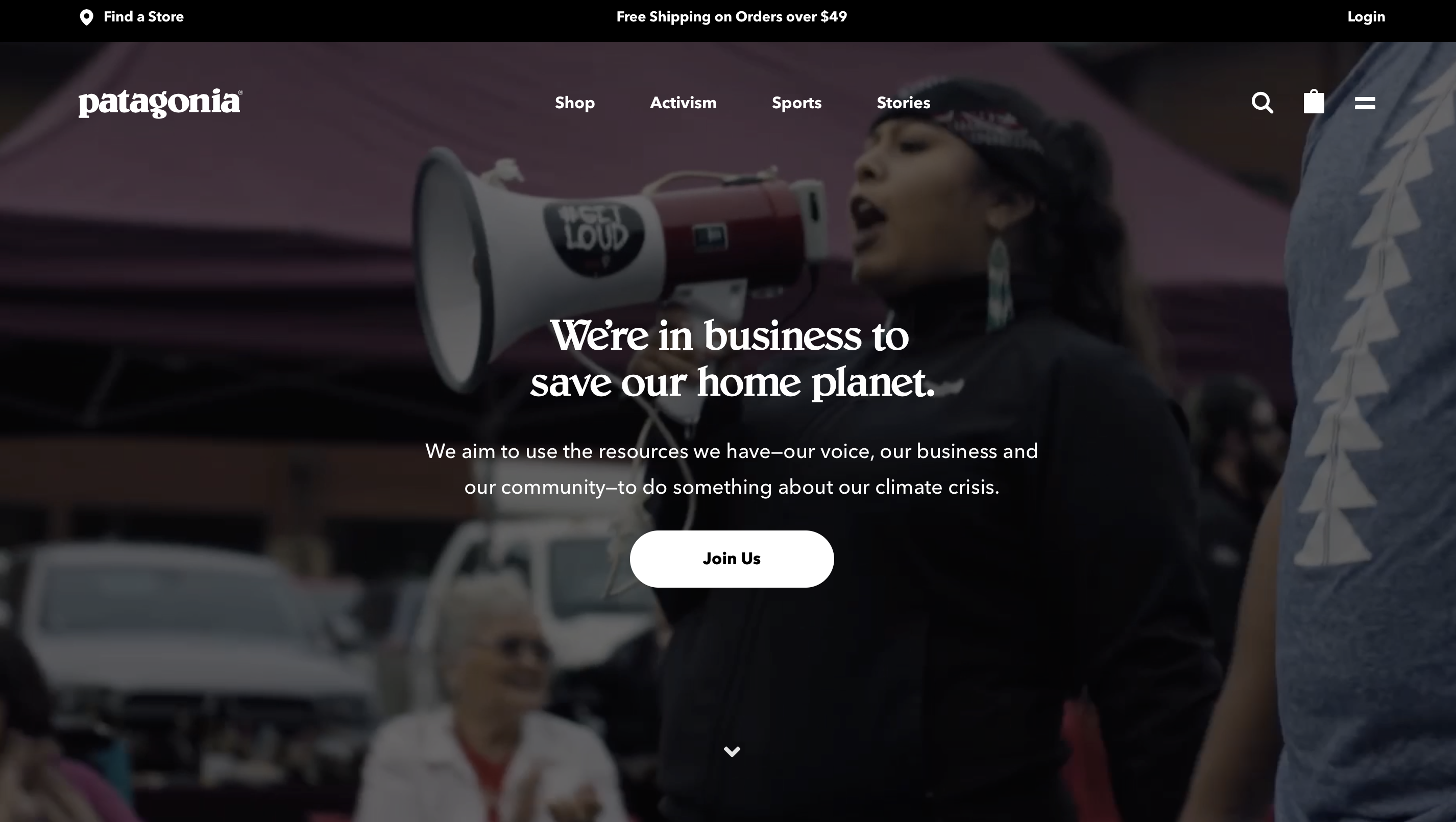 Patagonia Activism page