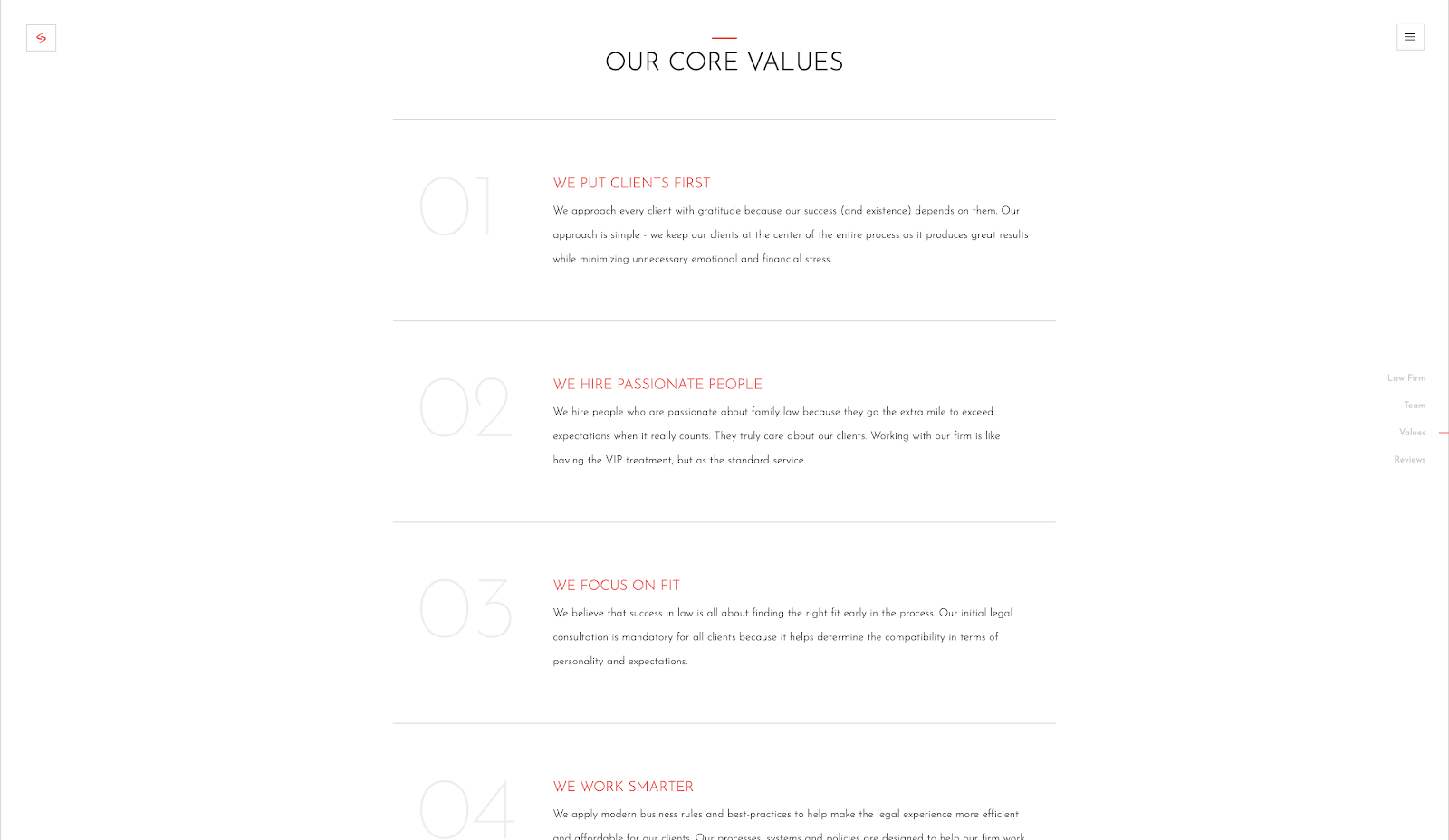 Stanchieri Family Law Core Values 