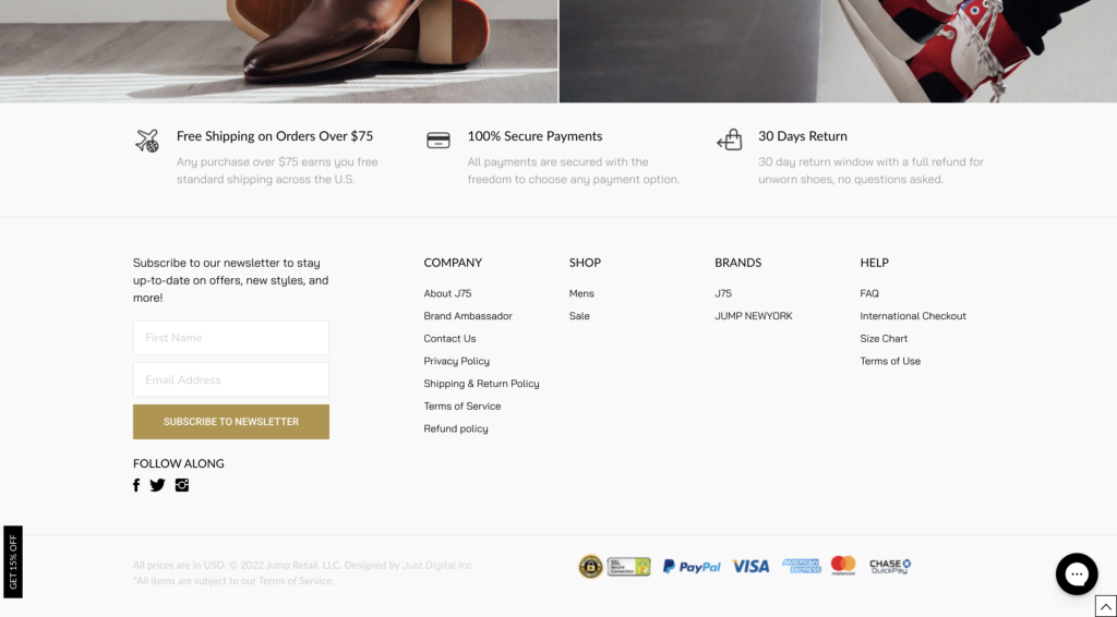 J57 Shoes ecommerce optimization